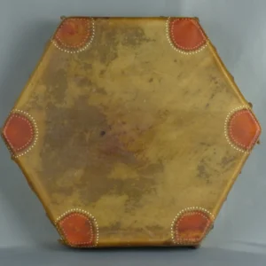 Tambour chamanique hexagonal en peau de biche 40 cm
