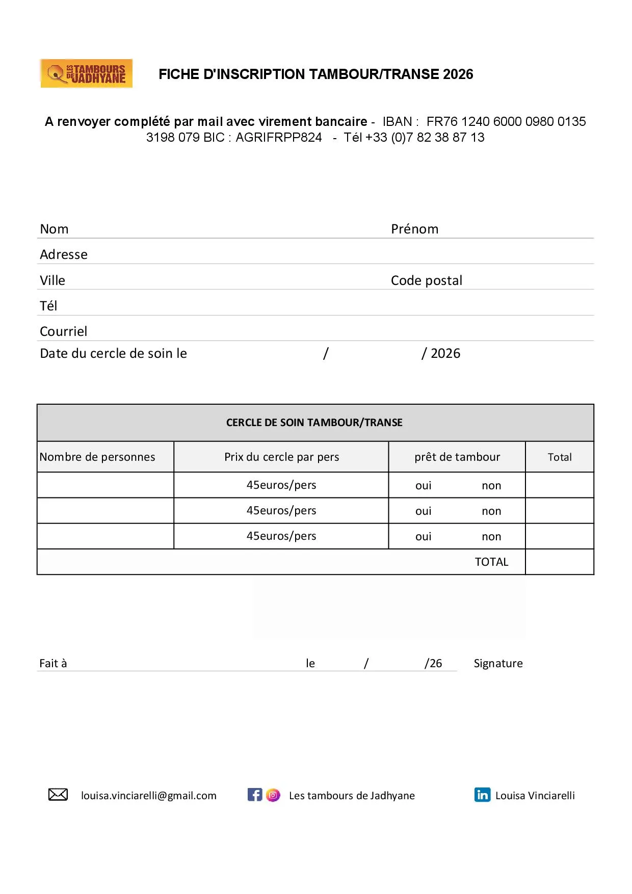 fiche inscription Transe grotte.